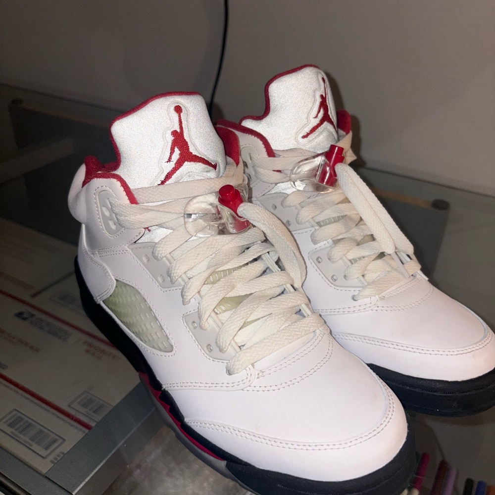 Jordan Kids Sneakers - White and Red and black